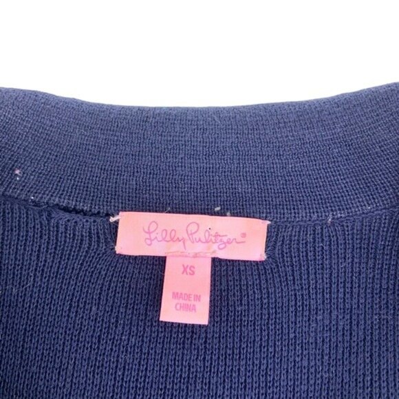 Lilly Pulitzer Blue Melissa Knit Sweater Blazer - Picture 4 of 6